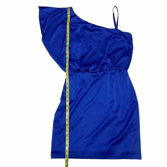 JESSICA Simpson Blue One Shoulder Mini Dress 4 - Picture 10 of 15